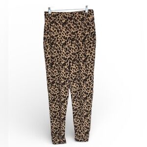Zara Trafaluc Leopard Lightweight Print High Waisted Jogger Style Pants Size L